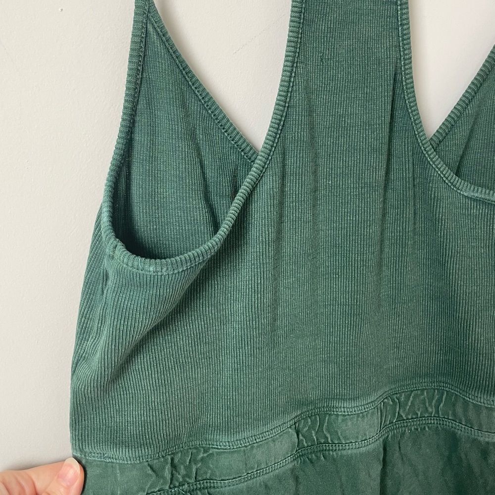 Anthropologie Daily Practice 100% cotton Green Racerback hi-lo dress size Small - Picture 11 of 16